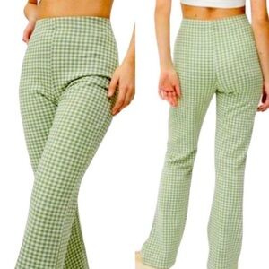 Green Checkered Women's Pants